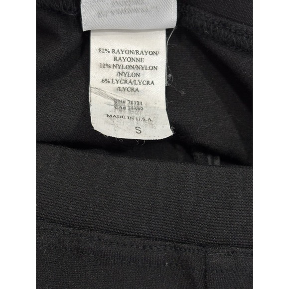 Eileen Fisher Black Stretch Crop Pants Women's Small Pull On Rayon Blend - Picture 8 of 11